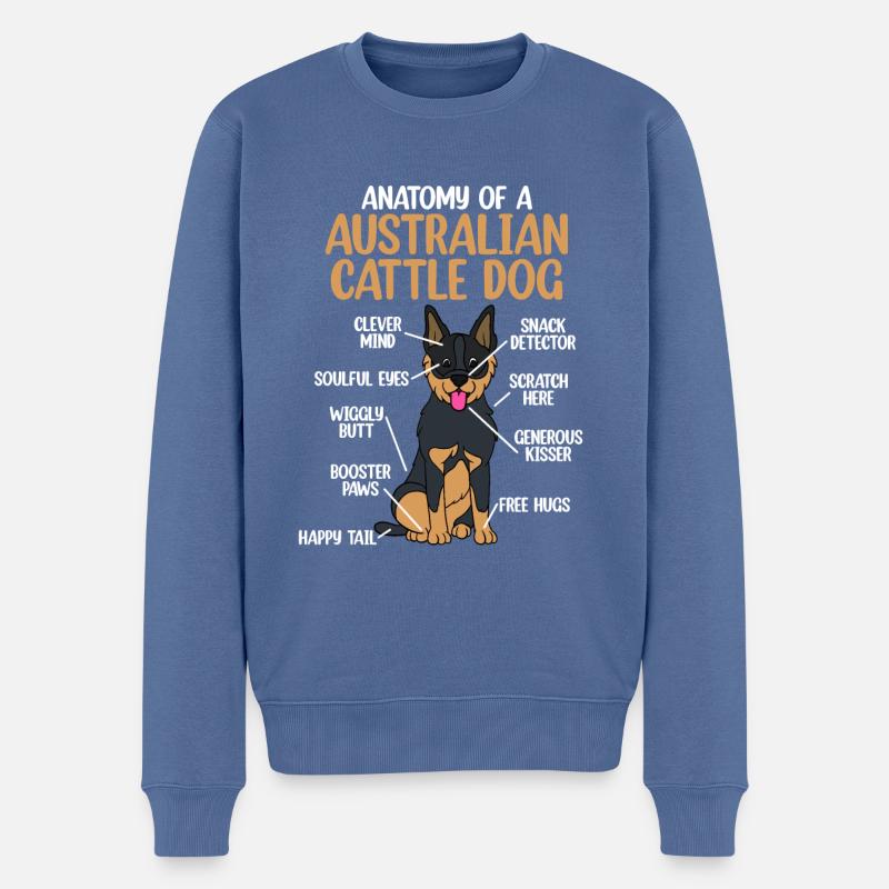 Australian Cattle Dog - Männer Premium Bio Pullover - Taubenblau