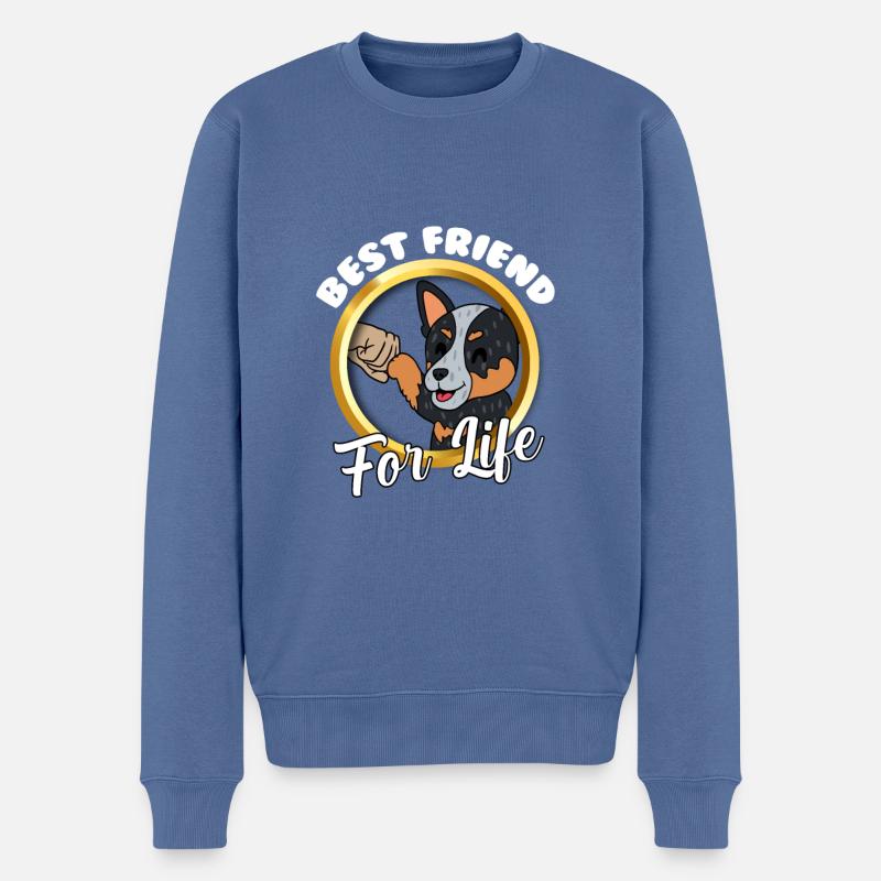 Australian Cattle Dog - Männer Premium Bio Pullover - Taubenblau