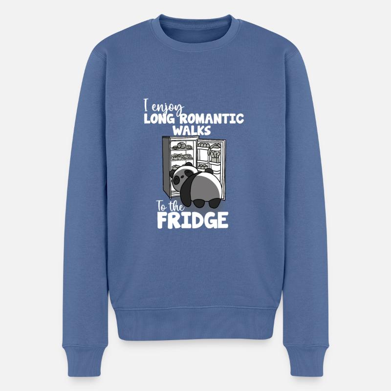 Kühlschrank Panda - Männer Premium Bio Pullover - Taubenblau
