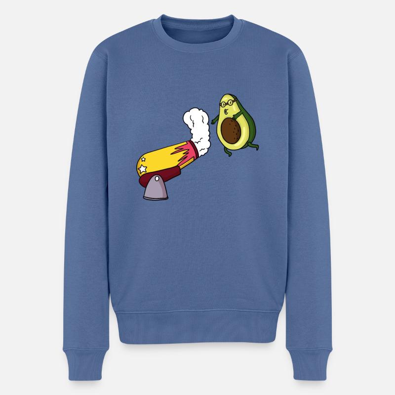 Avocado Zirkus Kanone - Männer Premium Bio Pullover - Taubenblau
