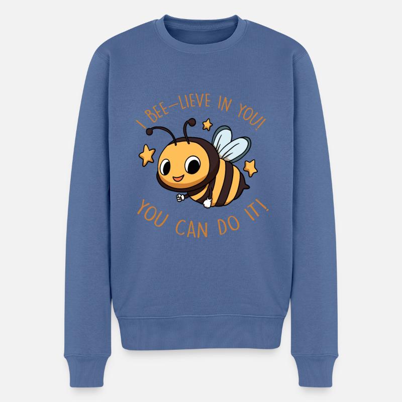 Biene Bee Witzg - Männer Premium Bio Pullover - Taubenblau