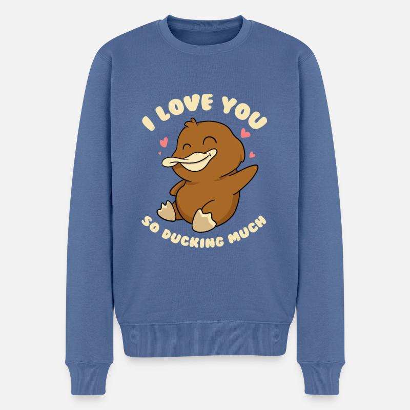 Je t’aime tellement canard - Pull Premium bio Homme - bleu pigeon