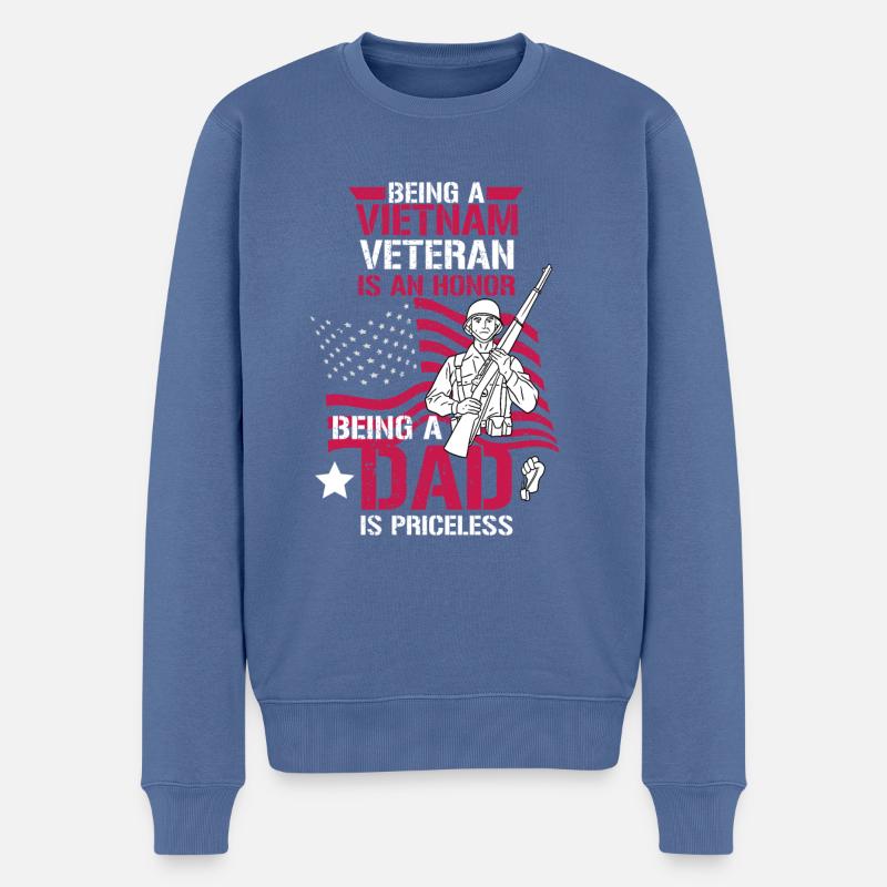 Vietnam Veteran - Männer Premium Bio Pullover - Taubenblau