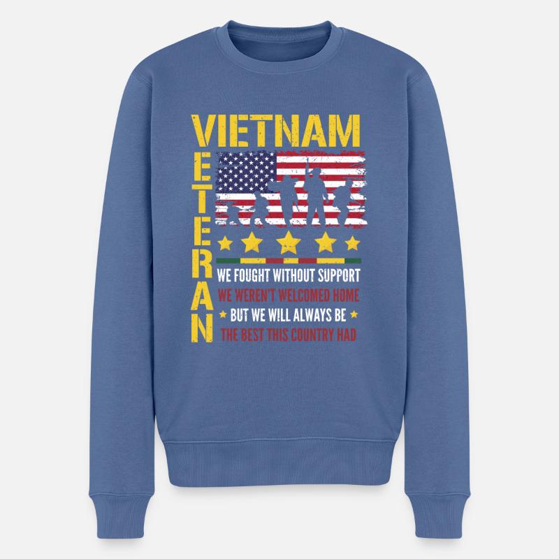 Vietnam Veteran - Männer Premium Bio Pullover - Taubenblau
