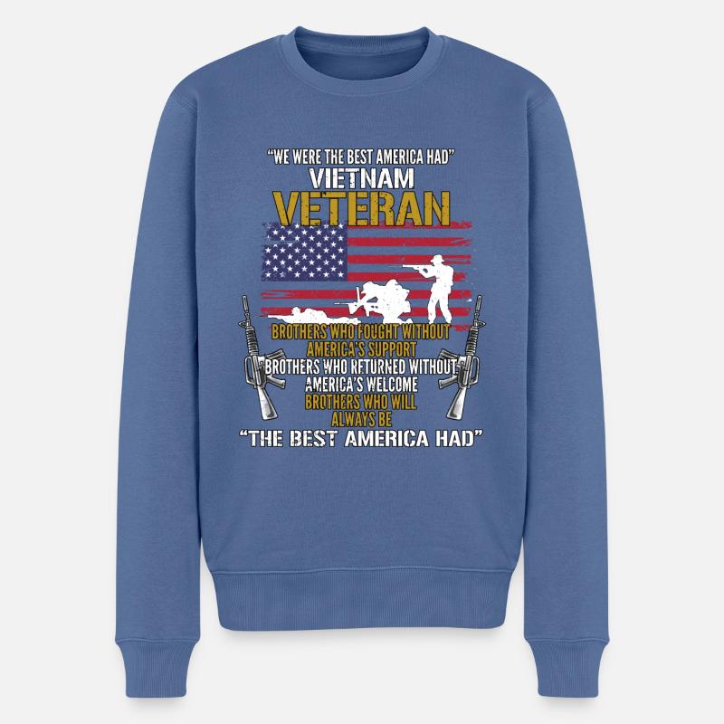 Vietnam Veteran - Männer Premium Bio Pullover - Taubenblau