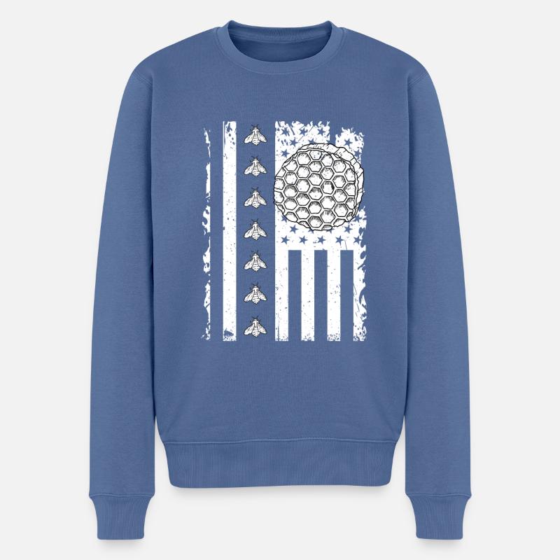 Imker Bienen Geschenk - Männer Premium Bio Pullover - Taubenblau