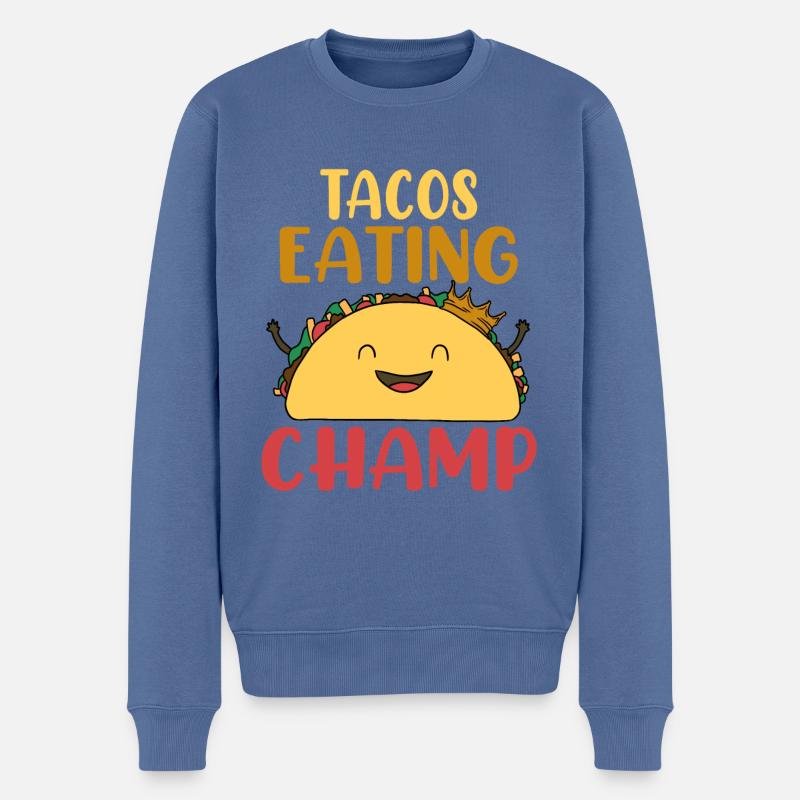 Tacos - Männer Premium Bio Pullover - Taubenblau