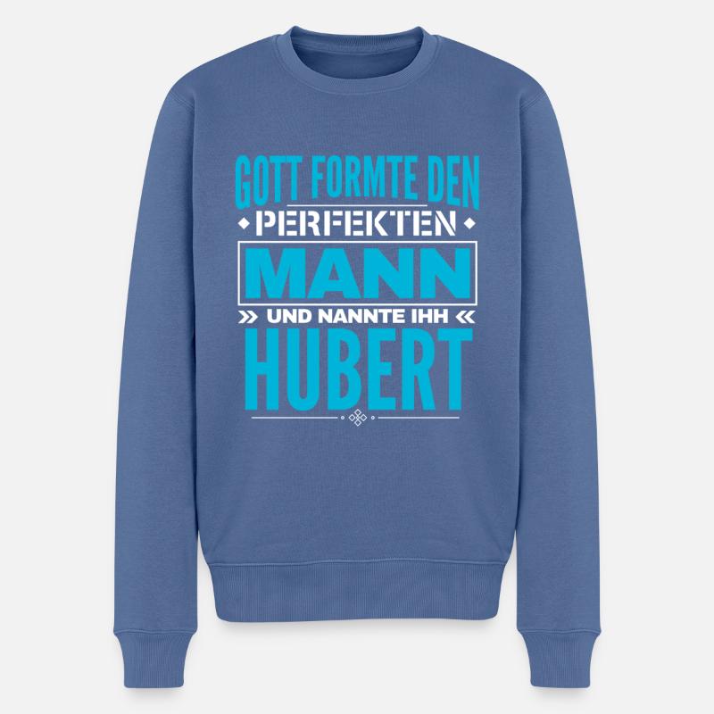 Hubert Name Design - Männer Premium Bio Pullover - Taubenblau