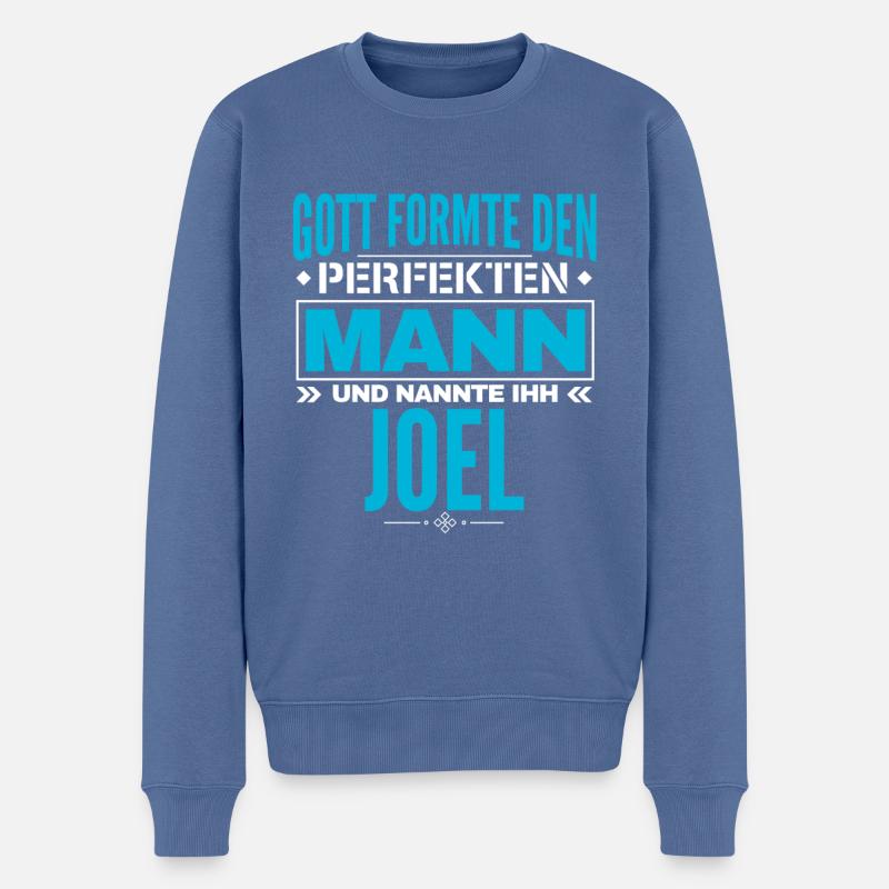Joel Name Design - Männer Premium Bio Pullover - Taubenblau