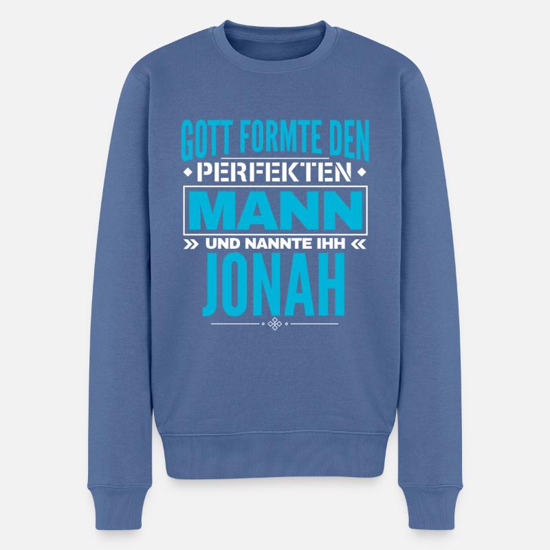 Jonah Name Design - Männer Premium Bio Pullover - Taubenblau
