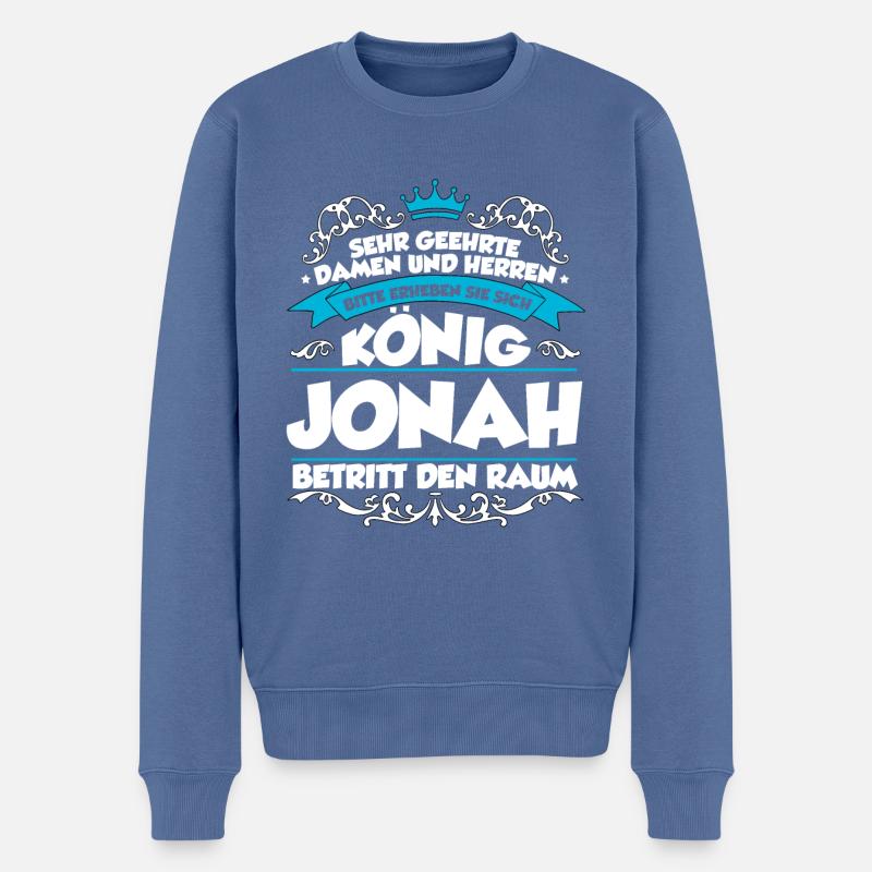 Jonah Name Design - Männer Premium Bio Pullover - Taubenblau
