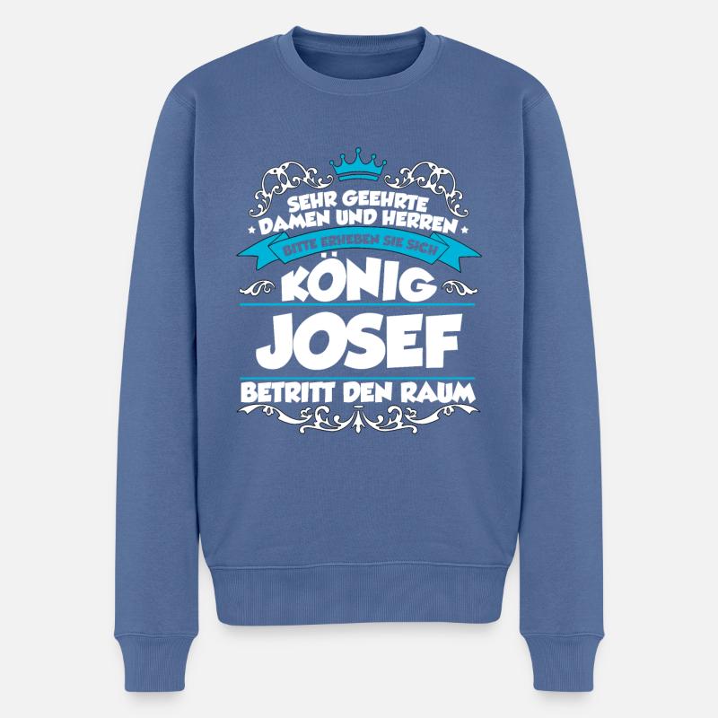Josef Name Design - Männer Premium Bio Pullover - Taubenblau