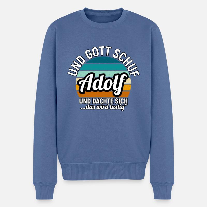 Adrian - Männer Premium Bio Pullover - Taubenblau