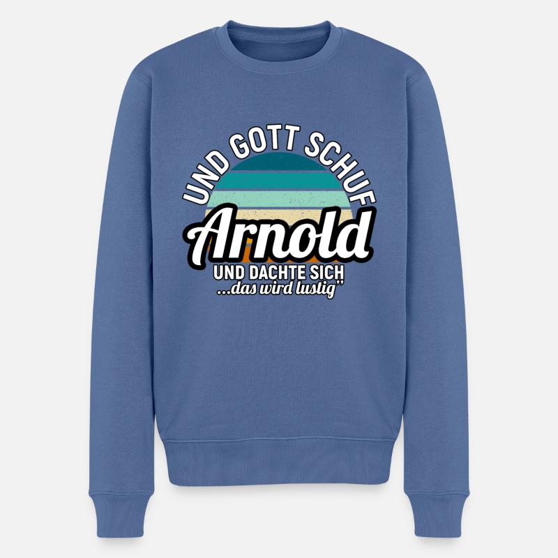 Artur - Männer Premium Bio Pullover - Taubenblau