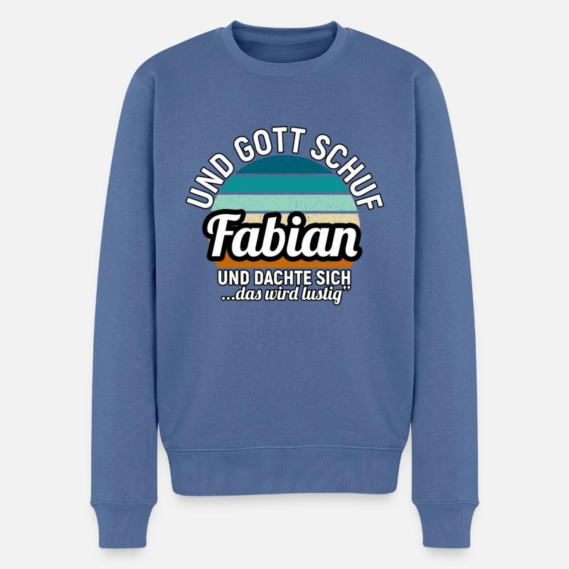 Finn - Männer Premium Bio Pullover - Taubenblau