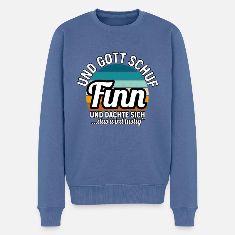 Frank - Männer Premium Bio Pullover - Taubenblau