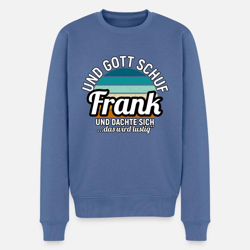 Fred - Männer Premium Bio Pullover - Taubenblau