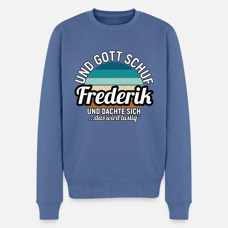Frederik - Männer Premium Bio Pullover - Taubenblau