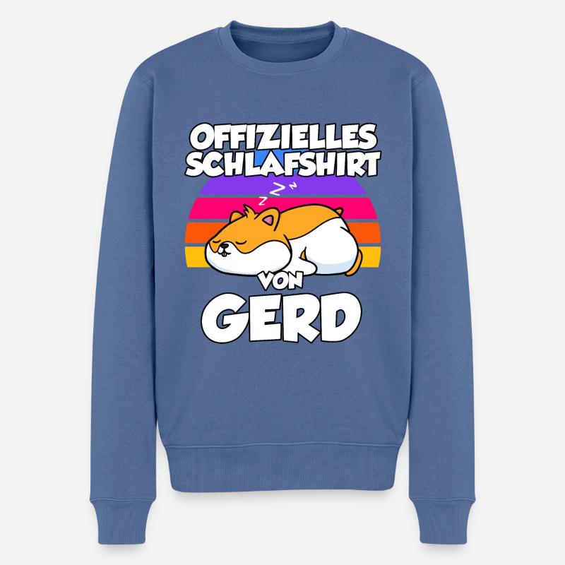 Offizielles Schlafshirt Von Gerd - Männer Premium Bio Pullover - Taubenblau
