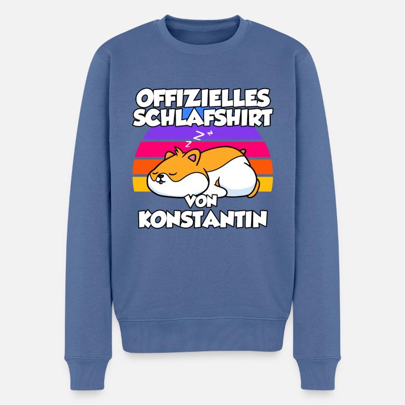 Offizielles Schlafshirt Von Konstantin - Männer Premium Bio Pullover - Taubenblau