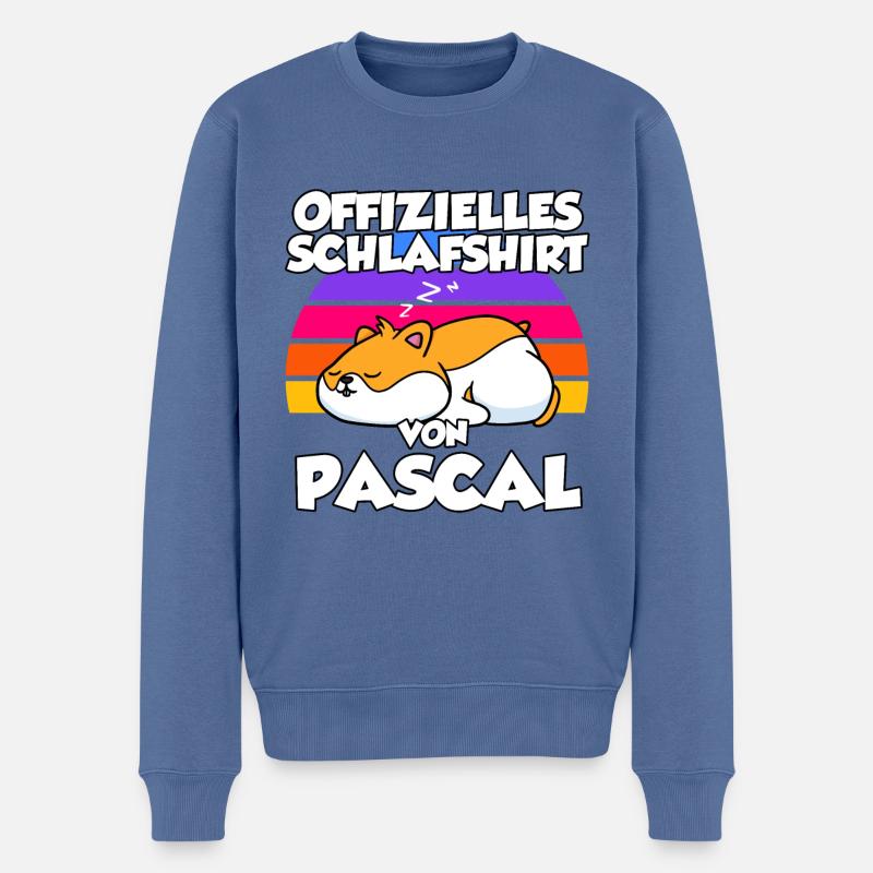 Offizielles Schlafshirt Von Pascal - Männer Premium Bio Pullover - Taubenblau