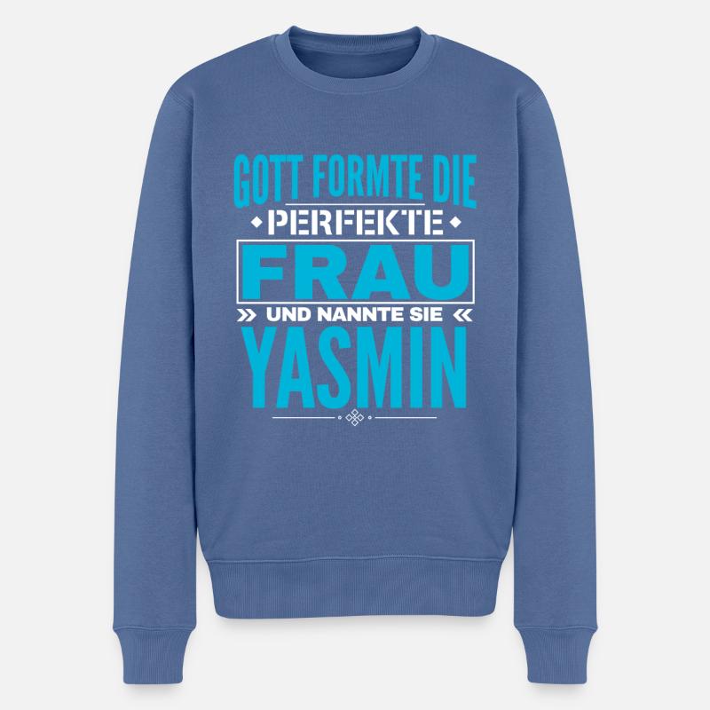 Conception du nom Yasmin - Pull Premium bio Homme - bleu pigeon