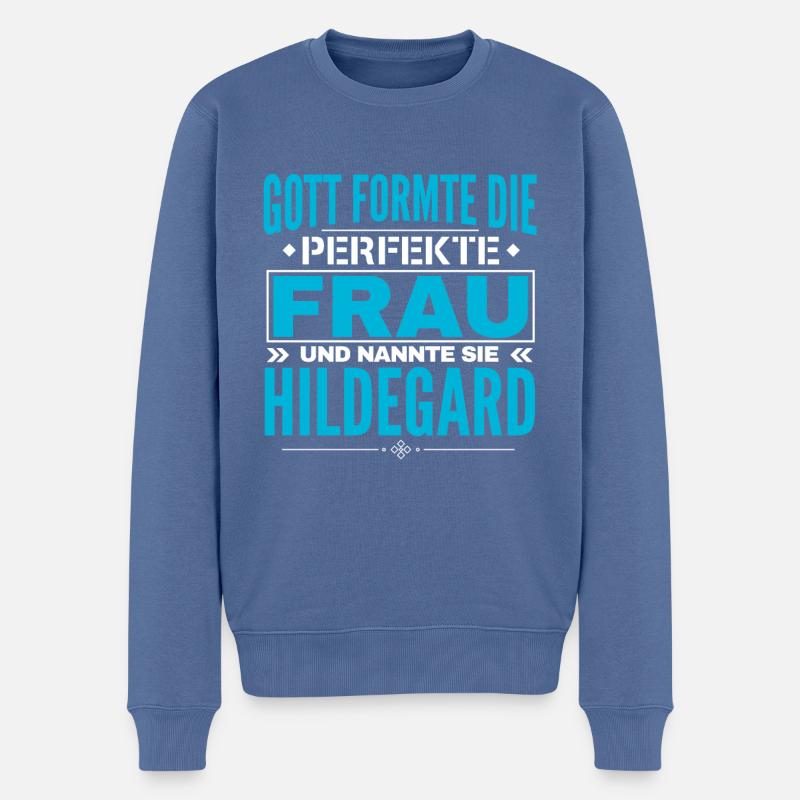 Conception du nom Hildegard - Pull Premium bio Homme - bleu pigeon