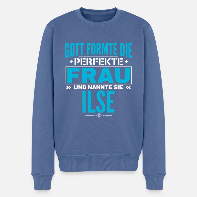 Ilse Name Design - Männer Premium Bio Pullover - Taubenblau