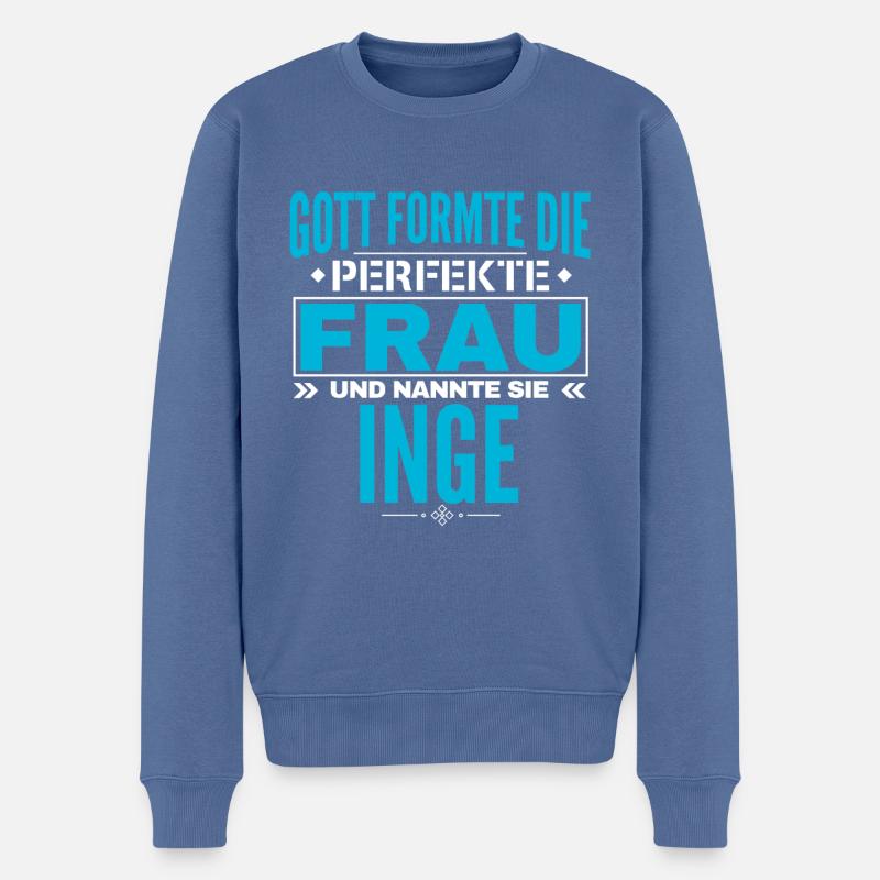 Conception de nom d’Inge - Pull Premium bio Homme - bleu pigeon