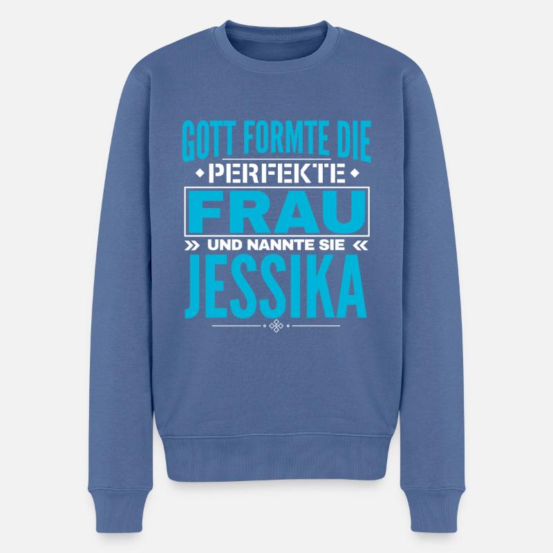 Conception du nom Jessika - Pull Premium bio Homme - bleu pigeon