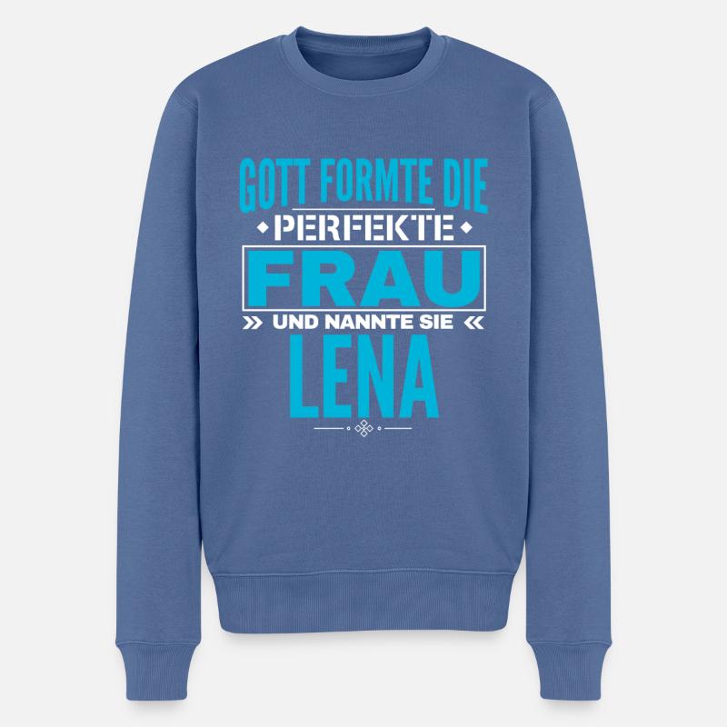 Lena Nom Design - Pull Premium bio Homme - bleu pigeon