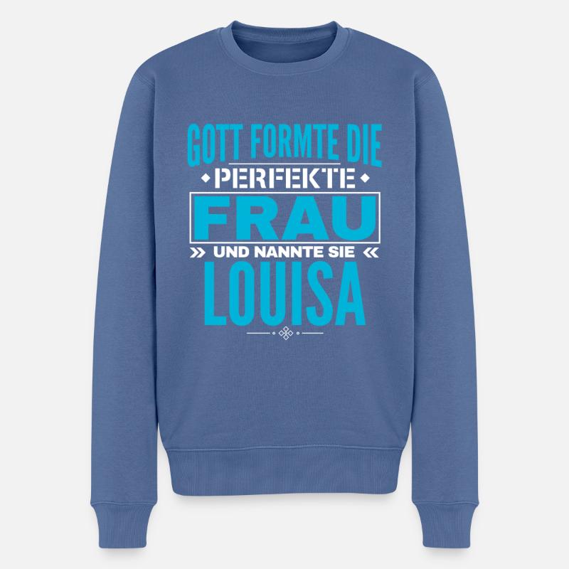 Conception du nom Louisa - Pull Premium bio Homme - bleu pigeon