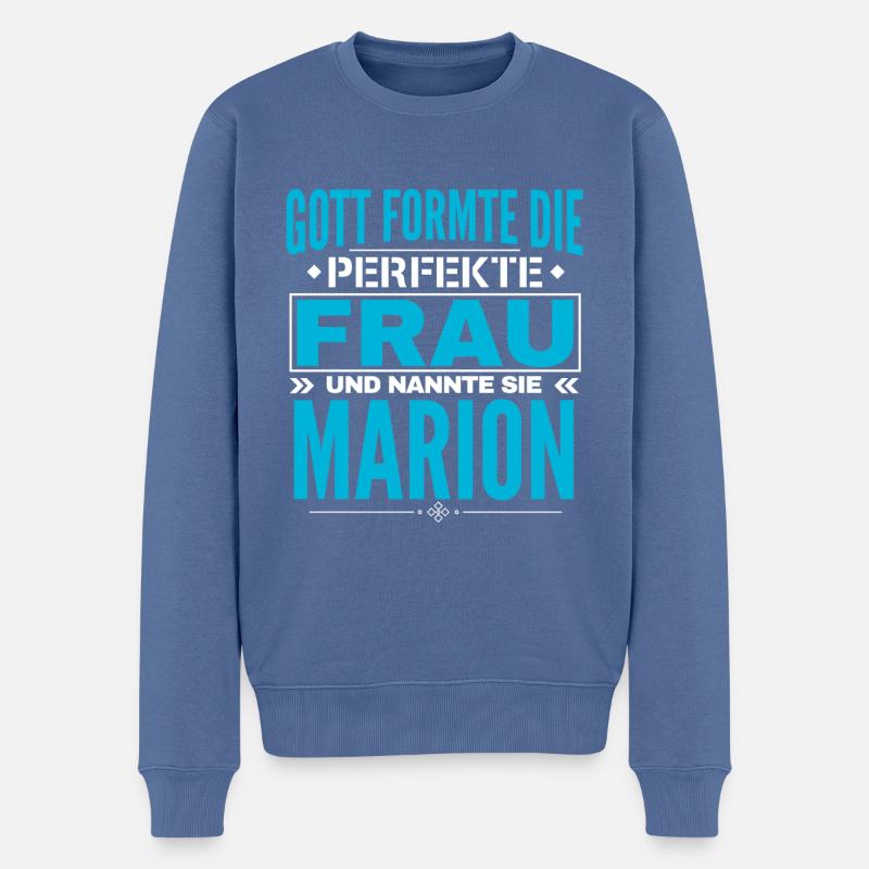 Conception du nom Marion - Pull Premium bio Homme - bleu pigeon