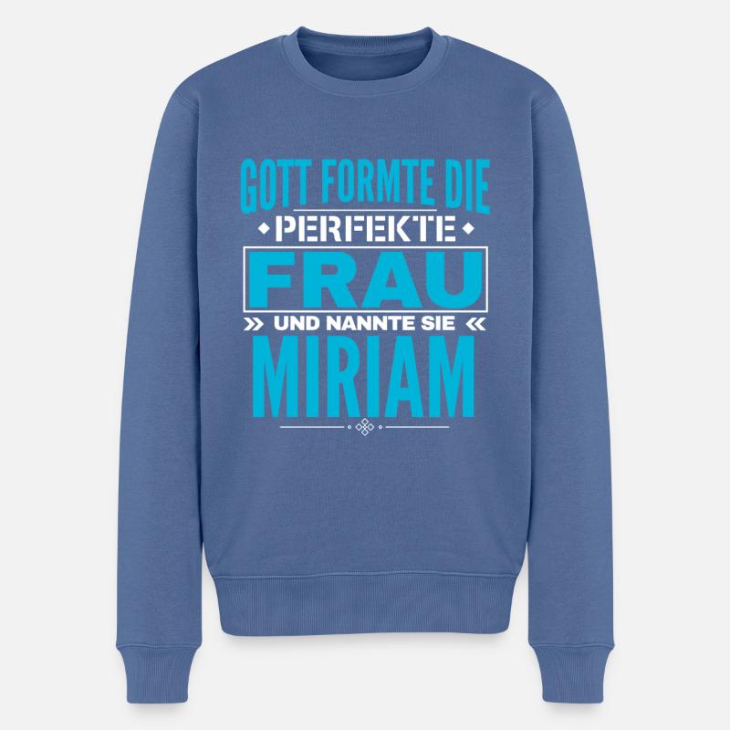 Conception du nom Miriam - Pull Premium bio Homme - bleu pigeon