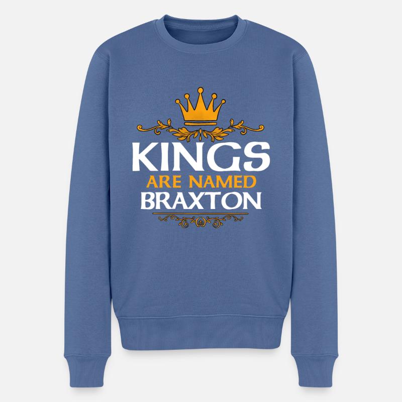 Braxton - Männer Premium Bio Pullover - Taubenblau