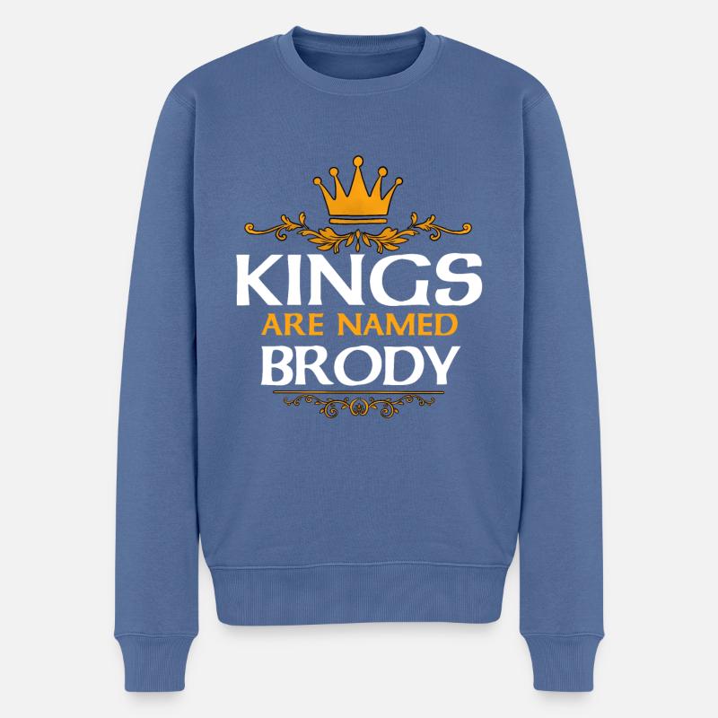 Brody - Männer Premium Bio Pullover - Taubenblau