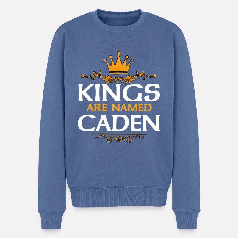 Caden - Männer Premium Bio Pullover - Taubenblau