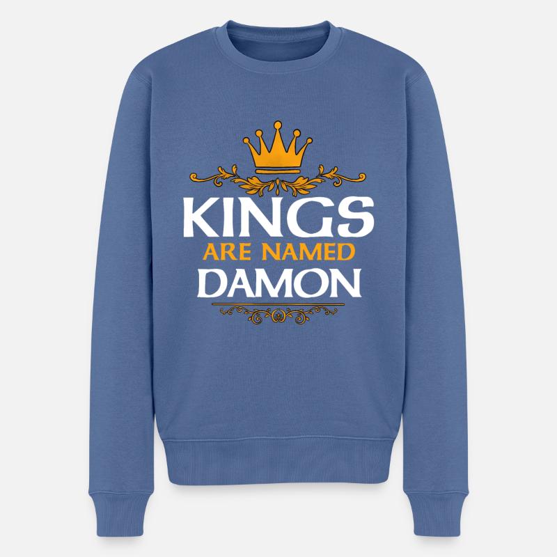 Damon - Männer Premium Bio Pullover - Taubenblau