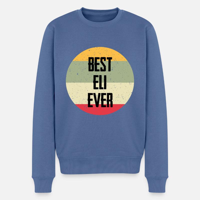 Best Eli Ever - Männer Premium Bio Pullover - Taubenblau