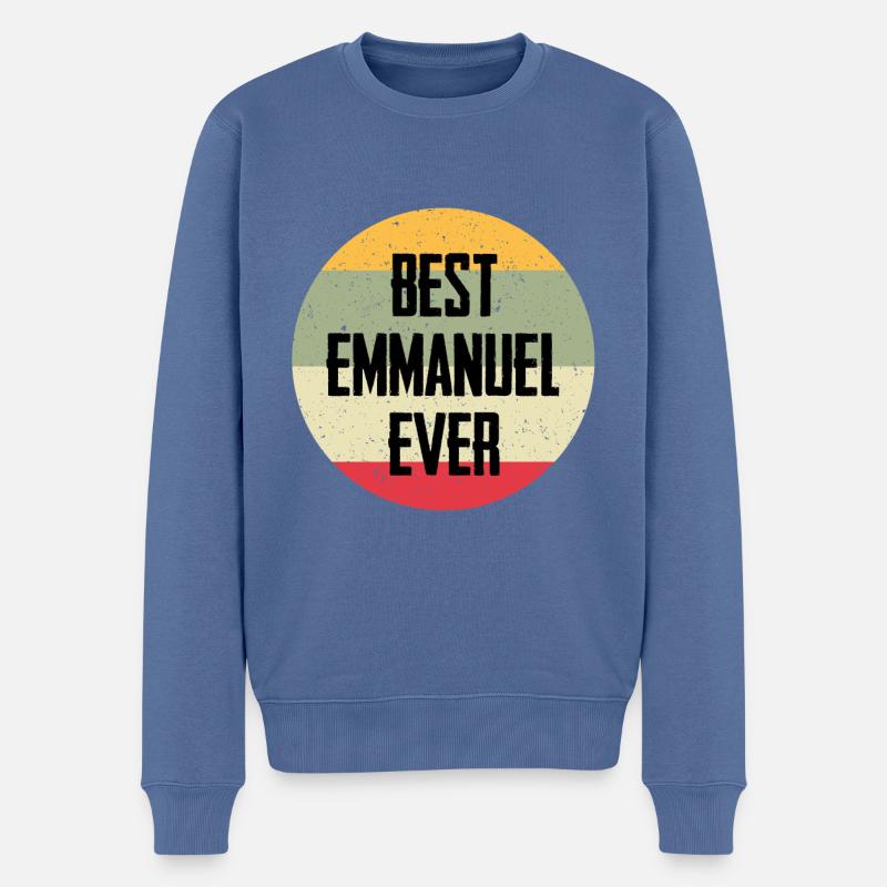 Best Emmanuel Ever - Männer Premium Bio Pullover - Taubenblau