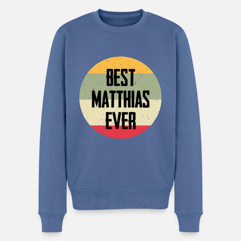Best Matthias Ever - Männer Premium Bio Pullover - Taubenblau