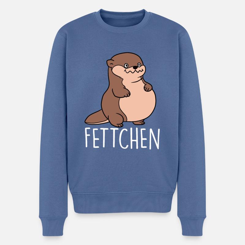 Fettchen - Männer Premium Bio Pullover - Taubenblau