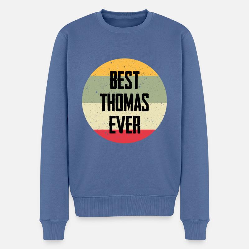 Best Thomas Ever - Männer Premium Bio Pullover - Taubenblau
