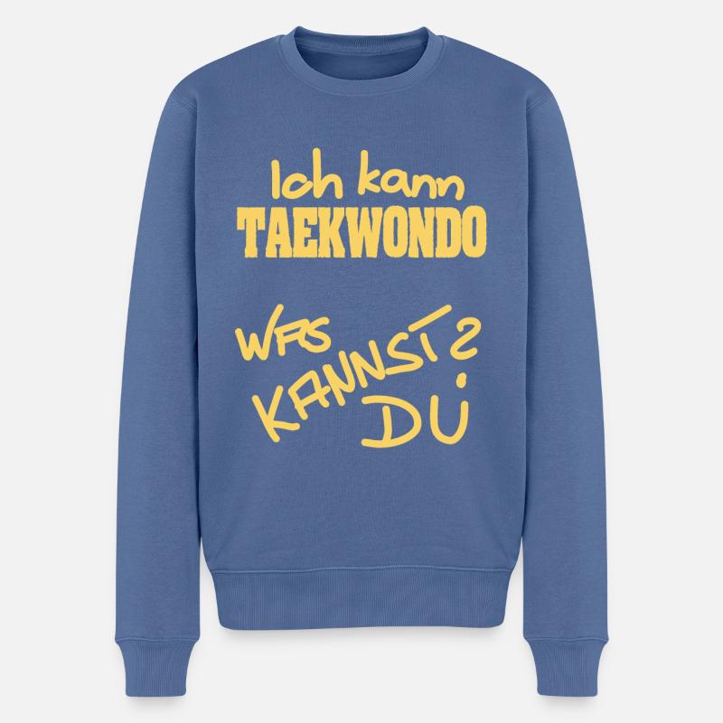 Taekwondo - Männer Premium Bio Pullover - Taubenblau