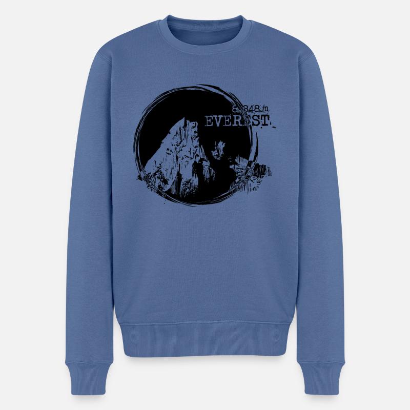 Everest - Männer Premium Bio Pullover - Taubenblau