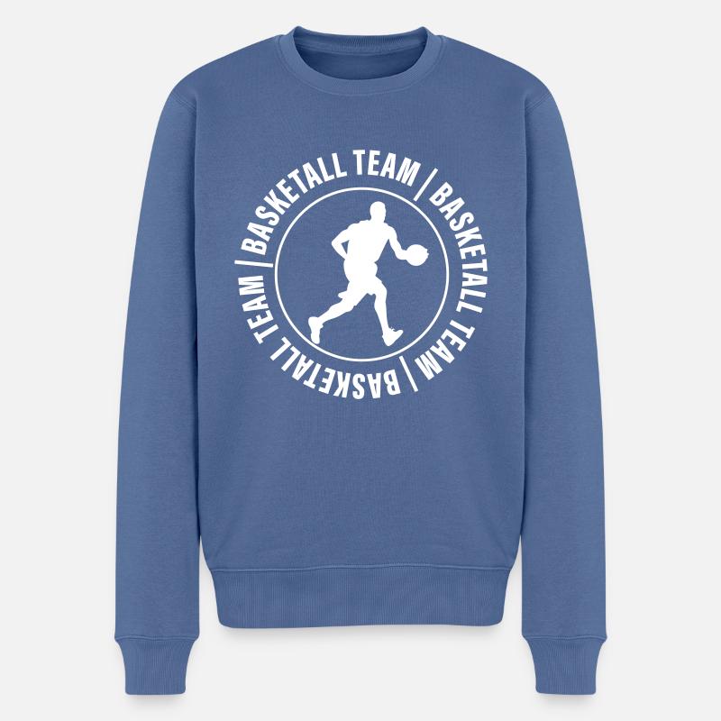 Basketball Team Verein Mann - Männer Premium Bio Pullover - Taubenblau