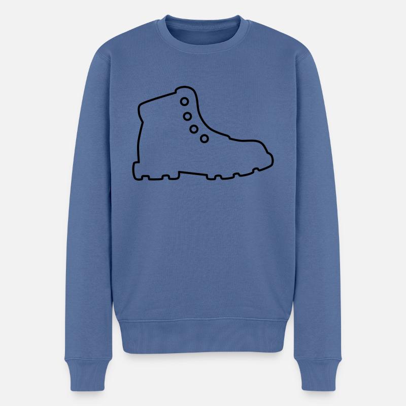 Wandschuh - schwarze Kontur - Männer Premium Bio Pullover - Taubenblau