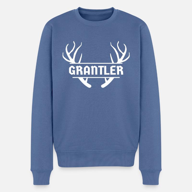 Grantler Hirsch Bayern bayrisch bayerisch grantln - Männer Premium Bio Pullover - Taubenblau