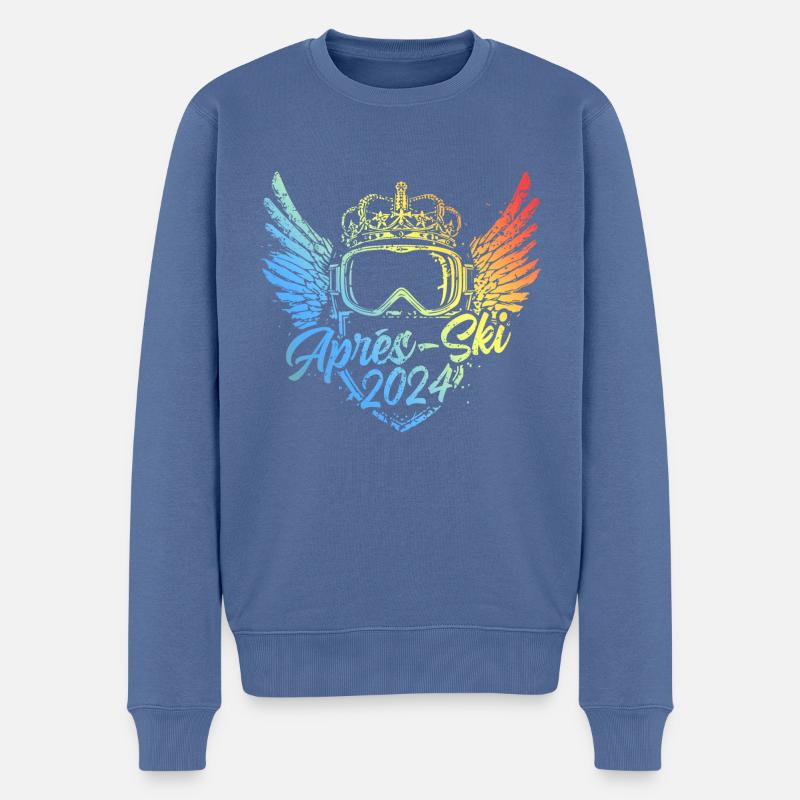 Apres Ski 2024 Bunt - Männer Premium Bio Pullover - Taubenblau