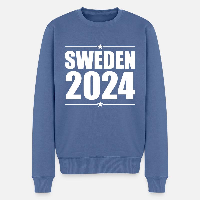 Schweden 2024 - Männer Premium Bio Pullover - Taubenblau